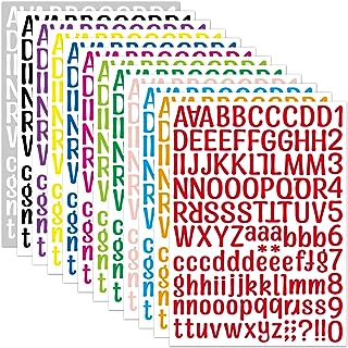 Photo 1 of 1512 pieces 12 Sheets Vinyl Letter Stickers Kit, Numbers Sticker Decal for Mailbox, Signs, Window, Door, Cars, Trucks, Home, Business, Address Number (1 Inch, 12 Colors Set)