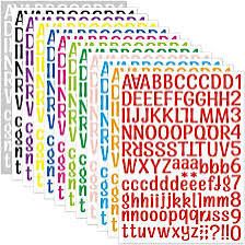 Photo 1 of 1512 pieces 12 Sheets Vinyl Letter Stickers Kit, Numbers Sticker Decal for Mailbox, Signs, Window, Door, Cars, Trucks, Home, Business, Address Number (1 Inch, 12 Colors Set)