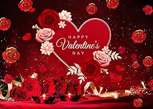 Photo 1 of  Alltten 7x5ft Happy Valentines Day Backdrop Red Love Hearts Photography Backdrops Valentines Party Decorations for Valentine's Day Banner Studio Prop F29