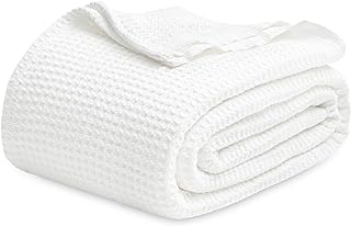 Photo 1 of 100% Cotton Blankets Queen Size for Bed - Waffle Weave Blankets for Summer, Lightweight and Breathable Sof
