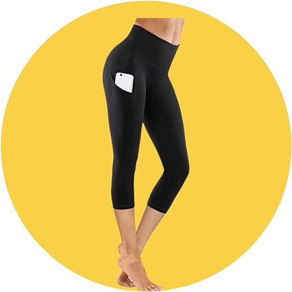 Photo 1 of Anahaw Thick High Waist Yoga Pants with Pockets, Tummy Control Workout Running Yoga Leggings for Women
