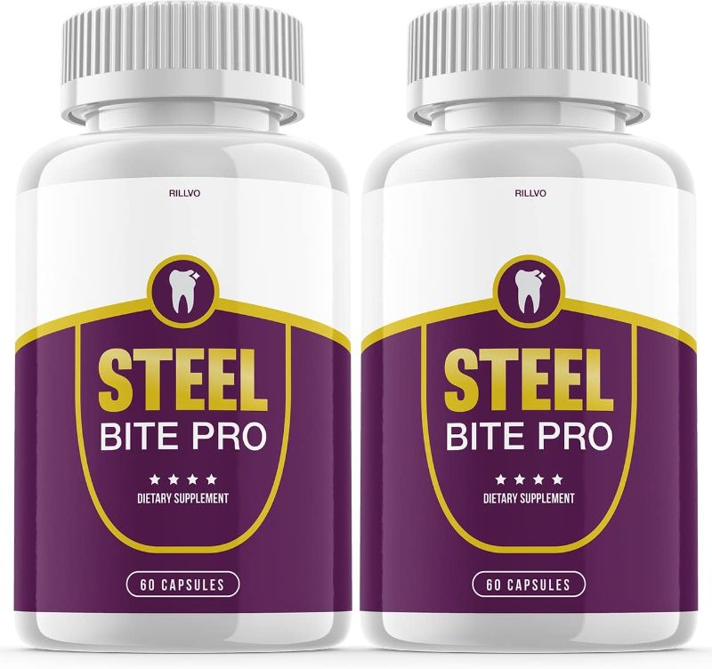 Photo 1 of (2 Pack) Steel Bite Pro Teeth Supplement for Teeth and Gum Dental Repair Original (120 Capsules)