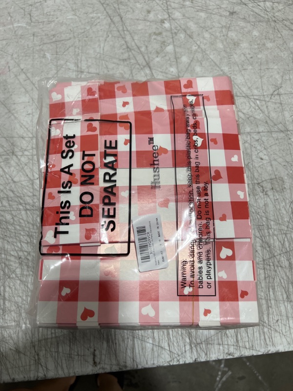 Photo 1 of 100 Pcs valentines Day Party Supplies Buffalo Plaid Paper Food Trays Foldable Checkered Disposable Serving Trays hearts  Food Holders Party Decorations