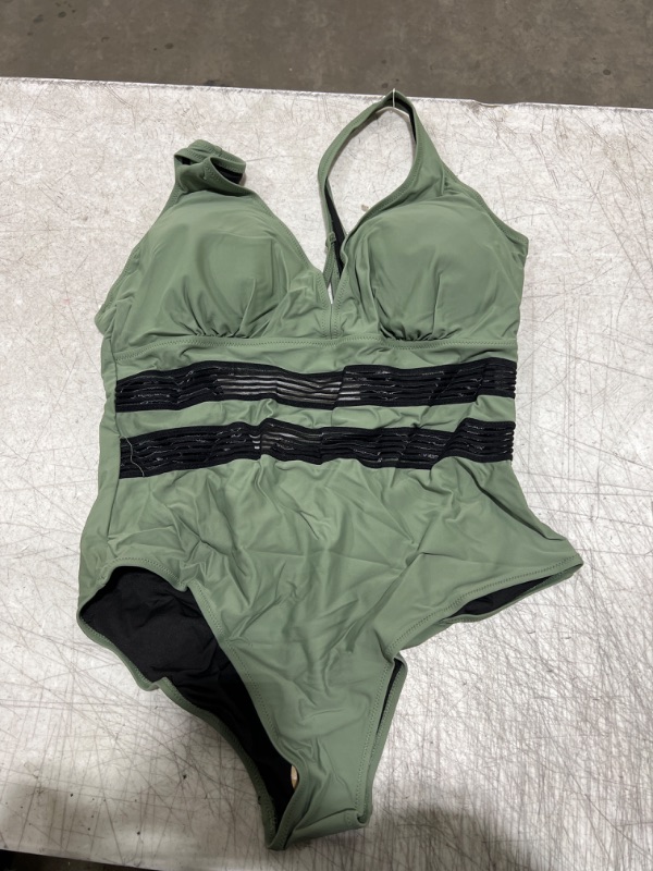 Photo 1 of 3XL Olive green one piece bathing suit 