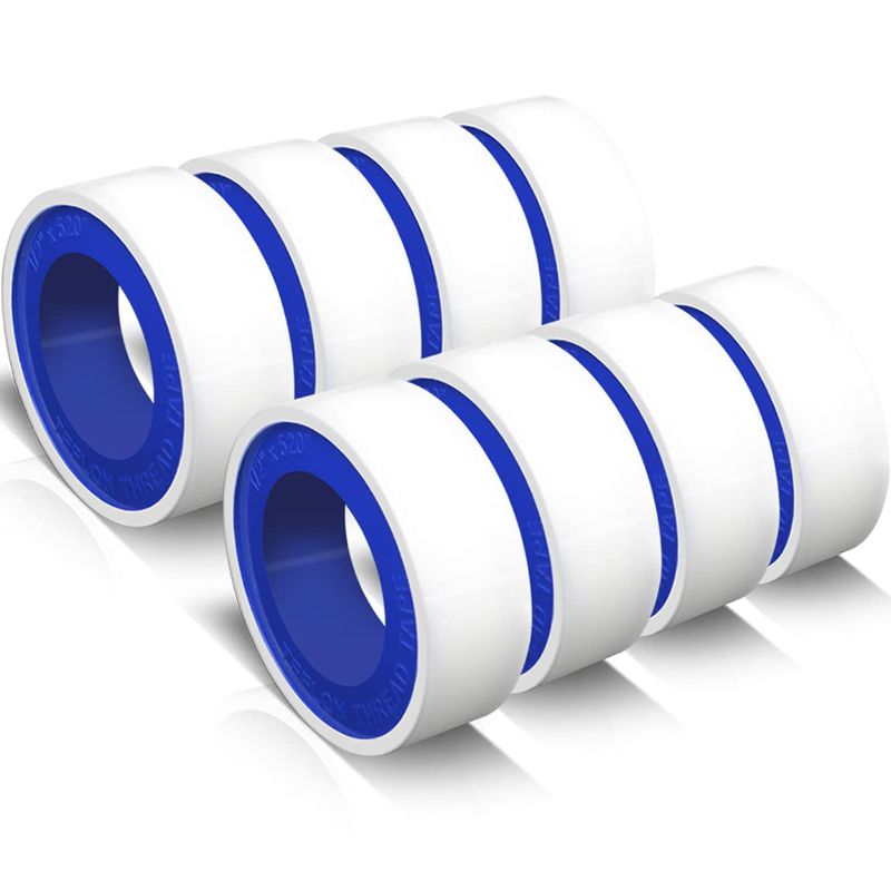 Photo 1 of 2 PC  -8 Rolls 1/2 Inch(W) X 520 Inches(L) Teflon Tape,for Plumbers Tape,PTFE Tape,Water Pipe Sealing Tape,Plumbing Tape,Sealant Tape,Thread Seal Tape for Shower Head,Duct Tape,White

