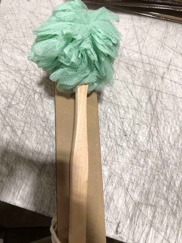 Photo 1 of 2 pack -Loofah on A Stick Back Scrubber for Bath Sponge with Long Handle Loofah Bath Body Brush Back Washer for Men and Women Long Handled Shower Sponge for Exfoliating (Green)
