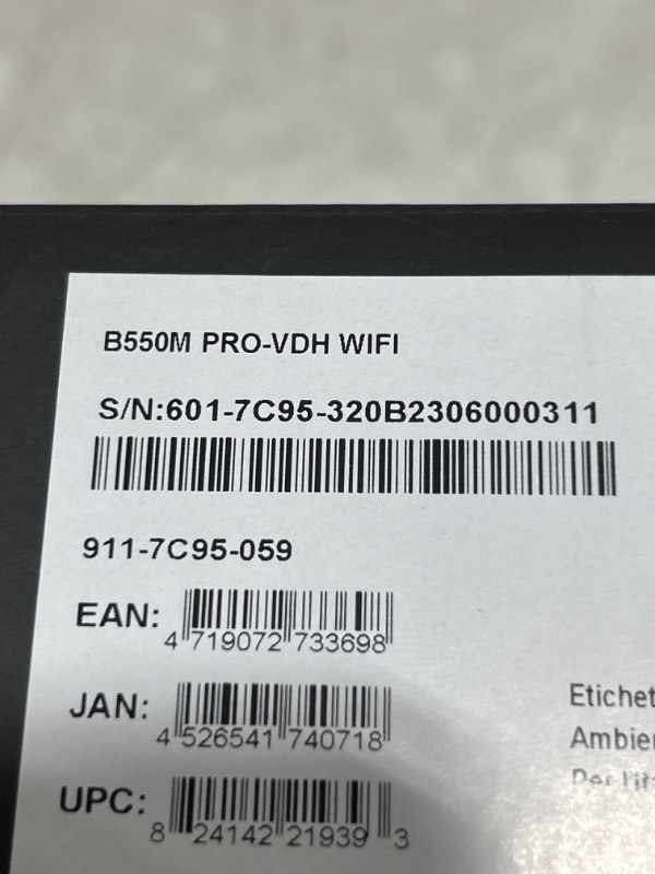 Photo 2 of MSI B550M PRO-VDH WiFi ProSeries Motherboard (AMD AM4, DDR4, PCIe 4.0, SATA 6Gb/s, M.2, USB 3.2 Gen 1, Wi-Fi, D-SUB/HDMI/DP, Micro-ATX)