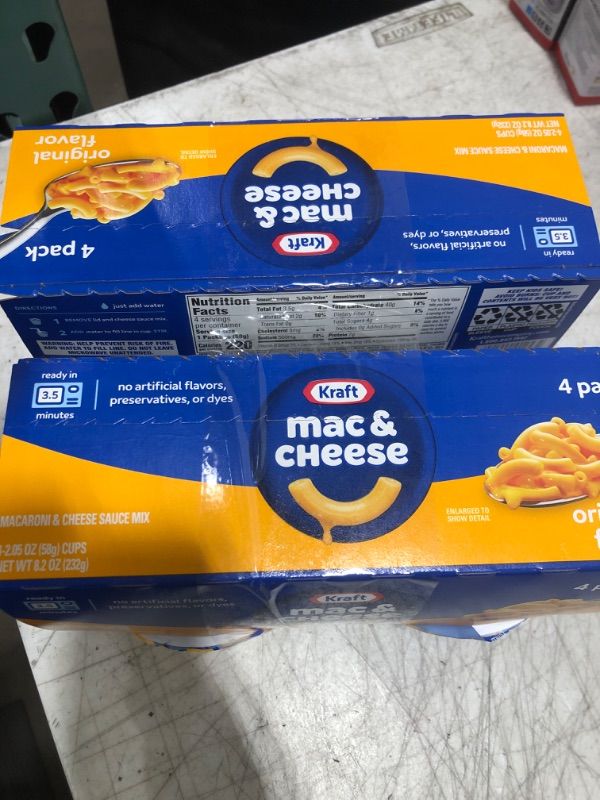 Photo 2 of 2 pack -Kraft Original Easy Microwavable Macaroni and Cheese Cups (4 ct Pack, 2.05 oz Cups)