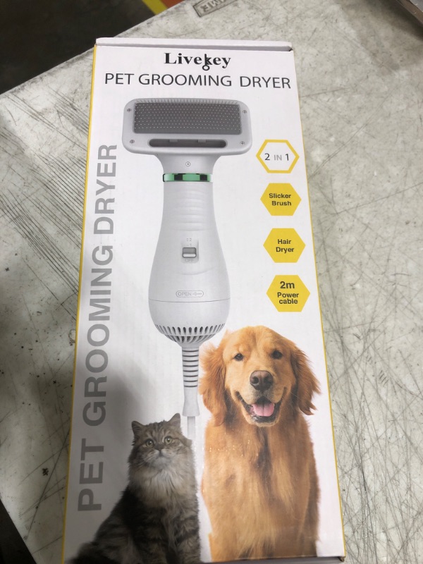 Photo 3 of 2-in-1 Pet Grooming Dryer with Adjustable Temperature and Slicker Brush for Dogs and Cats
