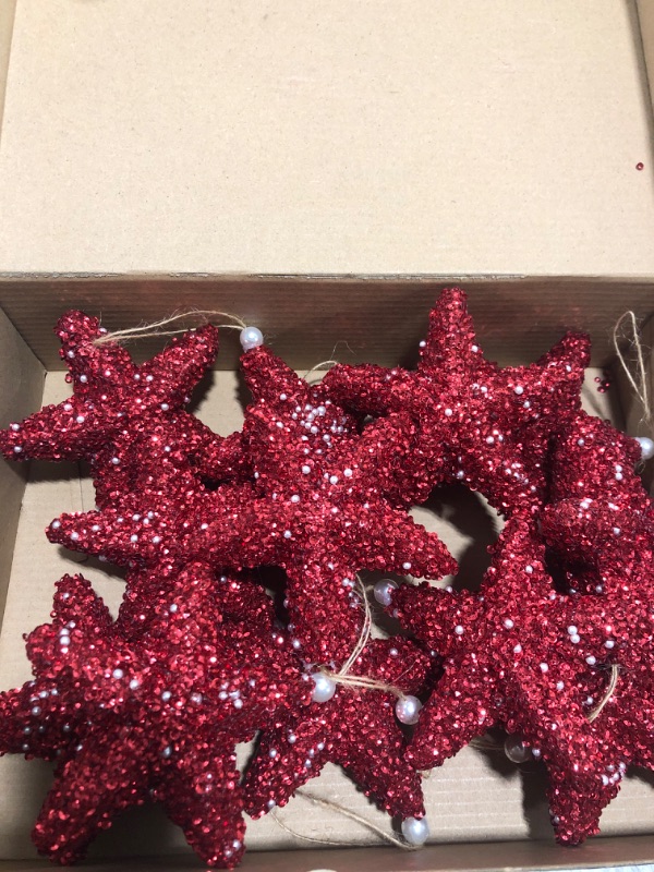 Photo 1 of 12 Pieces 4 inch red star decoration.