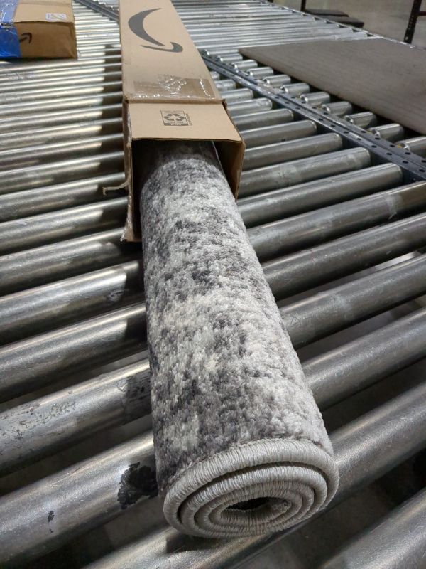 Photo 1 of ShadesU Custom Size Abstract Design Non-Slip Hallway Runner Rug Carpet Low-Pile 0,3" Non Slip Backed (Grey Color, 31inch Wide x 3ft Length) Abstract Grey 31in x 3ft