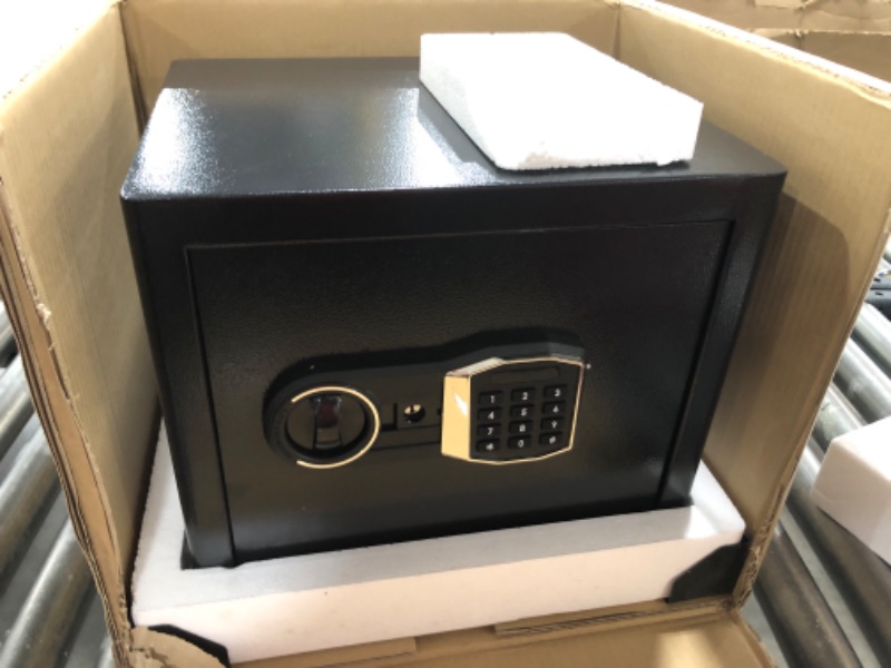 Photo 2 of 1.2 Cub Home Safe Fireproof Waterproof, Fireproof Safe Box with Fireproof Money Bag, Digital Keypad Key and Removable Shelf, Personal Security Safe for Home Firearm Money Medicines Valuables
