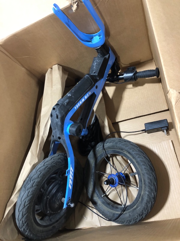 Photo 2 of *** FOR PARTS ONLY*** K8 Electric Bike for Kids, 250W Electric Balance Bike Ages 3-5 Years Old, Kid Electric Motorcycle with 3 Speed Modes, 12 inch Inflatable Tire and Adjustable Seat Blue