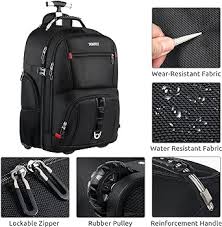 Photo 1 of Rolling Backpack, ZOMFELT Wheeled Backpack  Water Resistant Rolling Laptop Backpack for Travel Work College, Luggage Business Bag for Men Women Fits 17.3 Inch Notebook