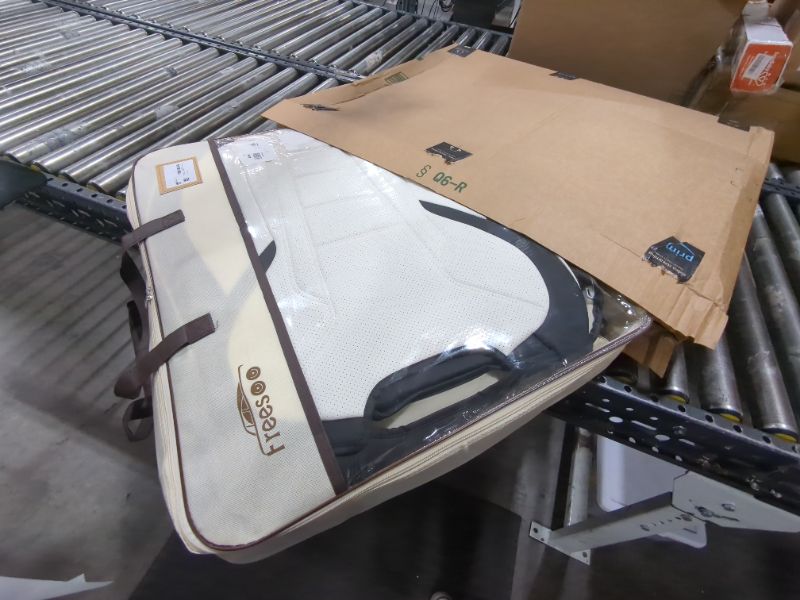 Photo 2 of FREESOO Car Seat Covers for Tesla Model Y Waterproof Nappa Leather Full Set Seat Protector Custom Fit 2020 2012 2022 2023 Black - White full set Black- White