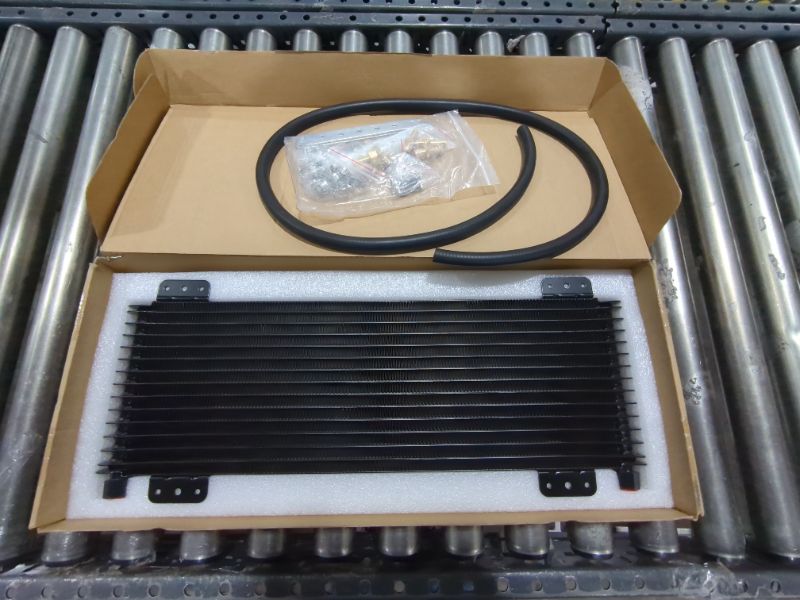 Photo 2 of Low Pressure Drop Transmission Oil Cooler LPD47391 40K Trans Cooler Compatible with Heavy Duty 40,000 GVW Max including Mounting Hardware, Towing Applications and Advanced Cooling Protection 47391 BLACK