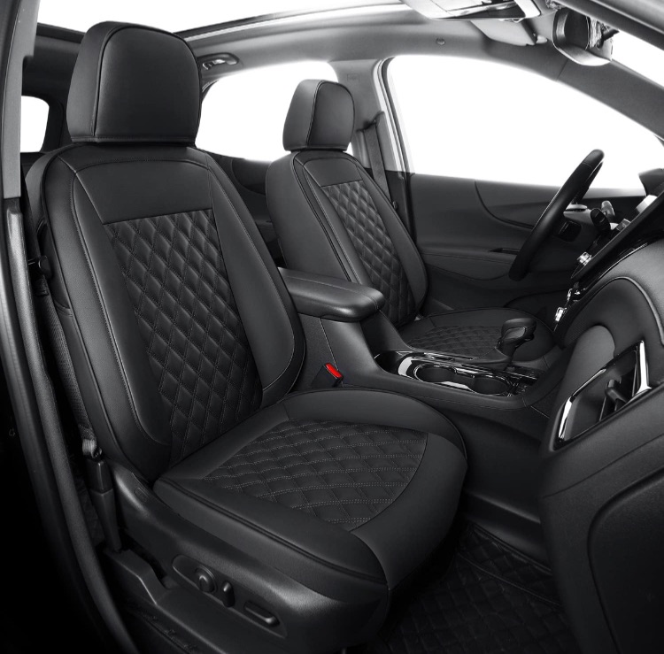 Photo 1 of LUCKYMAN CLUB Equinox Faux Leather Seat Covers, Custom fit for 2018-2024 Chevrolet Equinox LT LS LT Fleet Premier RS LS Fleet L 4dr SUV(Full Set, Black)