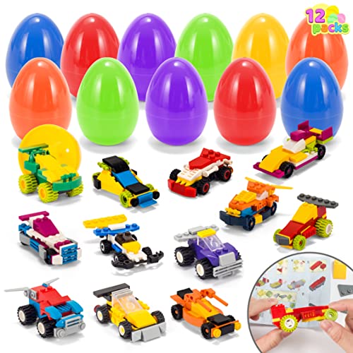 Photo 1 of JOYIN 12 Pcs Pre Filled Easter Eggs Boys Girls with Cars Building Blocks for Easter Basket Stuffers, Easter Party Favors, Easter Hunt, Classroom Event
