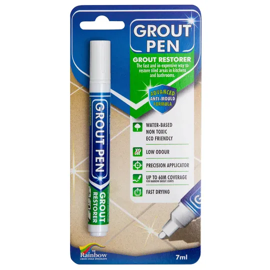 Photo 1 of White - GROUT PEN White Tile Paint Marker: Waterproof Grout Paint, Tile Grout Colorant and Sealer Pen
