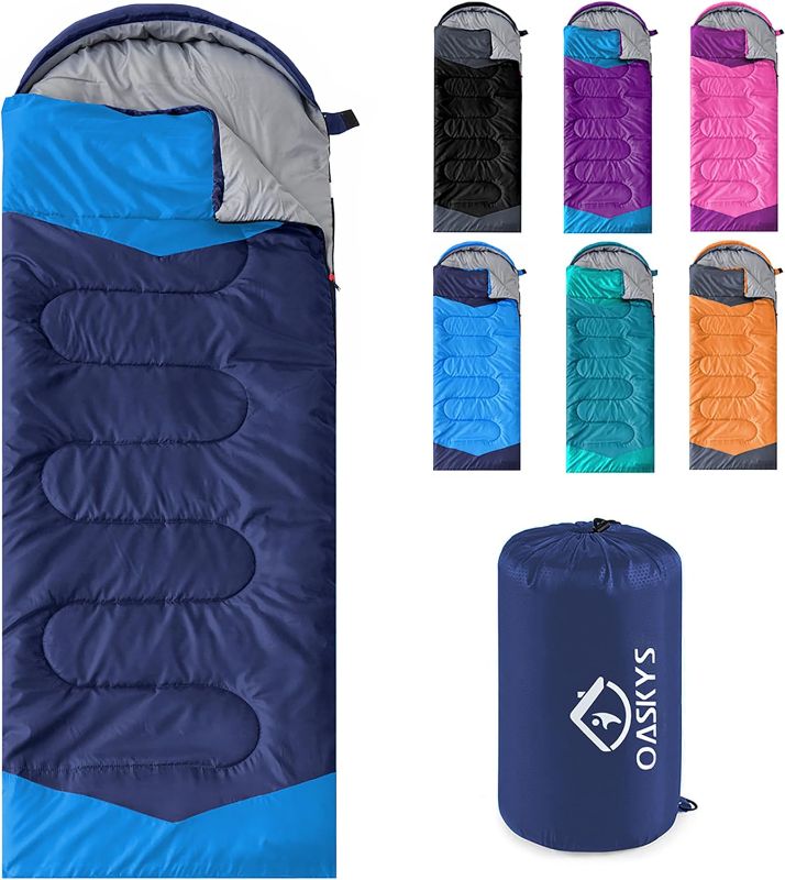 Photo 1 of Camping Sleeping Bag - 3 Season Warm & Cool Weather - Summer Spring Fall Lightweight Waterproof for Adults Kids - Camping Gear Equipment, Traveling, and Outdoors
