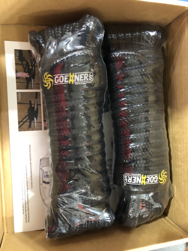 Photo 2 of Dock Lines Boat Rope 1/2" or 5/8" 2 Pack 25'/35', Marine Mooring Rope with 12” Spliced Eyelet and 4 Chafe Guards, Low Stretch and High Shock Absorption, Boat Dock Lines for Boats 1/2"x25'