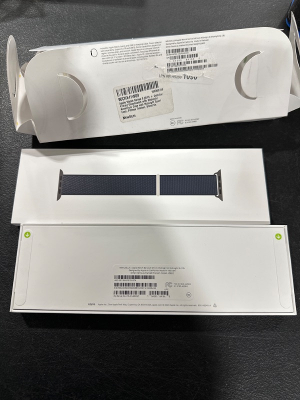 Photo 3 of Apple Watch Series 9 GPS + Cellular 41mm Midnight Aluminum Case with Midnight Sport Loop- FACTORY SEALED BOX. 