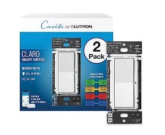 Photo 1 of Lutron Claro Smart Switch for Caseta Smart Lighting, for on/Off Control of Lights or Fans | Includes Wire Label Stickers | Neutral Wire Required | DVR