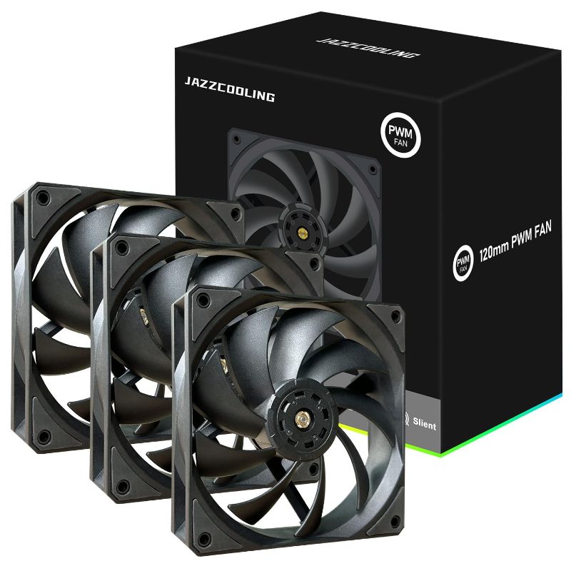 Photo 1 of 120mm PWM PC Fans, High Performance 12V-4PIN PWM Fans?HE-120 3 Pack 120mm Fan with FDB Bearing 400-1,80RPM 73.6CFM - Low Noise Computer Fans for PC Case, Radiator, and CPU Cooling