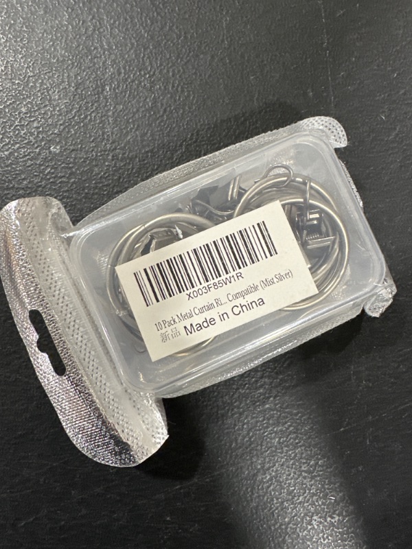 Photo 1 of 10 pk METAL CURATIN RINGS. 