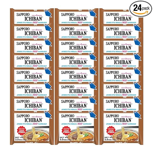 Photo 1 of [SAPPORO ICHIBAN] Ramen Noodles, Beef Flavor, No. 1 Tasting Japanese Instant Noodles (3.5 Oz. x 24 packs) | 24 Pack Case
[BB:04.13.2024]