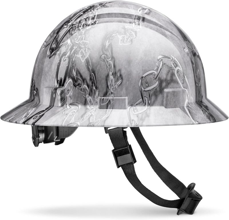 Photo 2 of ACERPAL Full Brim Non-Vented Gloss Finish Art Design OSHA Construction Hard Hat with 6 Point Suspension 