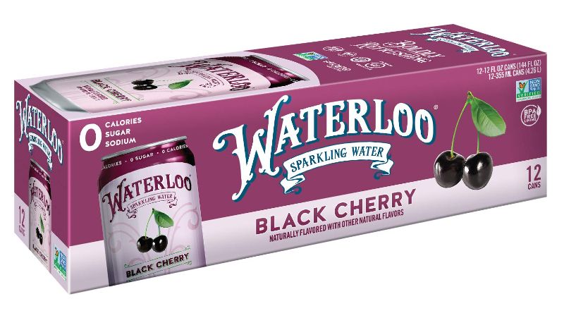 Photo 1 of 2PKWaterloo Sparkling Water, Black Cherry Naturally Flavored, 12 Fl Oz Cans, Pack of 12 | Zero Calories | Zero Sugar or Artificial Sweeteners | Zero Sodium2/24/24
