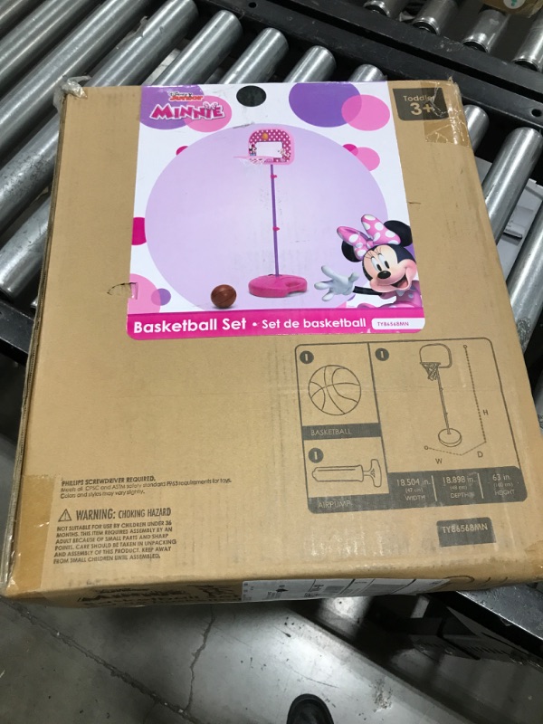 Photo 2 of Disney Minnie Mouse Basketball Hoop Set for Kids, Pink
