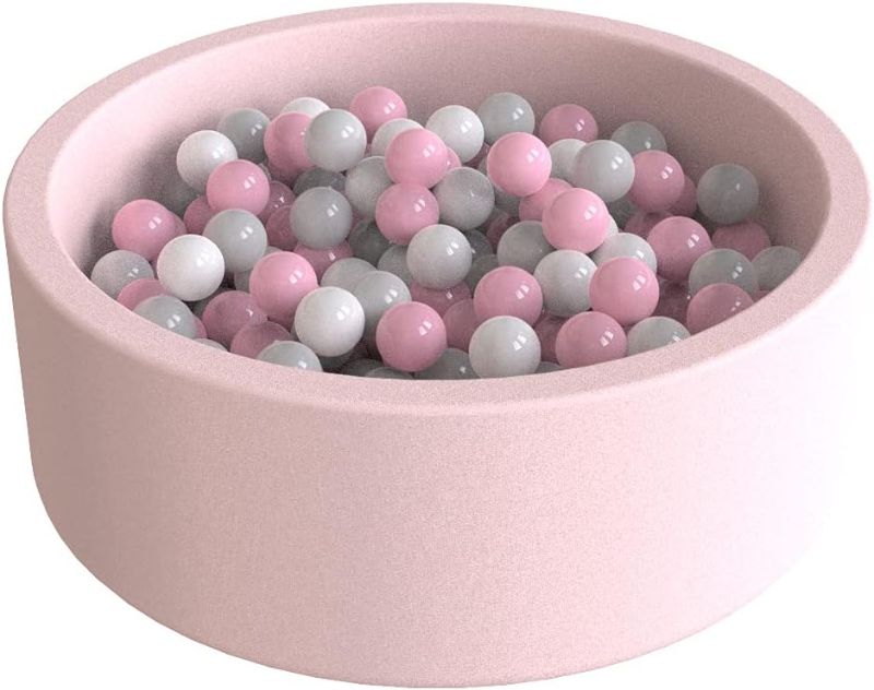 Photo 1 of Wonder Space Deluxe Kids Round Ball Pit, Premium Handmade Kiddie Balls Pool, Soft Indoor Outdoor Nursery Baby Playpen, Ideal Gift Play Toy for Children Toddler Infant Boys and Girls (Light Pink)
