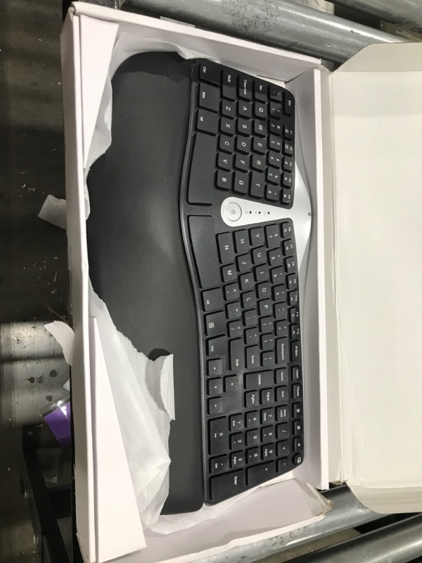 Photo 2 of Nulea RT04 Wireless Ergonomic Keyboard, 2.4G Split Keyboard with Cushioned Wrist and Palm Support, Arched Keyboard Design for Natural Typing, Compatible with Windows/Mac
