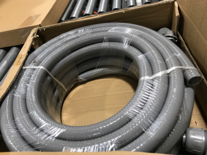 Photo 2 of Feotech Liquid-Tight Conduit and Connector Kit - 3/4 Inch 50 FT Non Metallic Liquid Tight Electrical Conduit with 5 Straight and 5 Angle Fittings 3/4inch 50 Ft