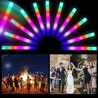 Photo 1 of 16" Foam Glow Sticks, 50 PCS, A Hit As Christmas Party Favors for Crazy Kids 4-12: Durable & Reusable, Safety Lightsaber, Led Lights Glow in the Dark Party Supplies for Birthday | Wedding | Pool