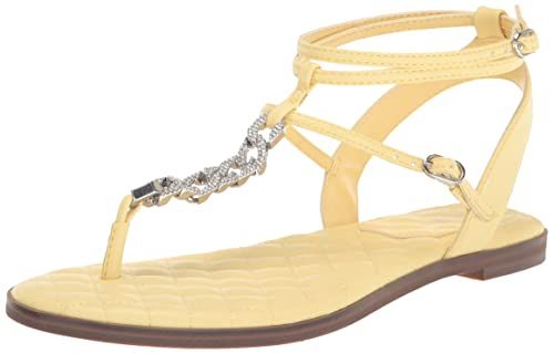 Photo 1 of Guess Women's BRIGHTI Flat Sandal, Yellow, 5.5
