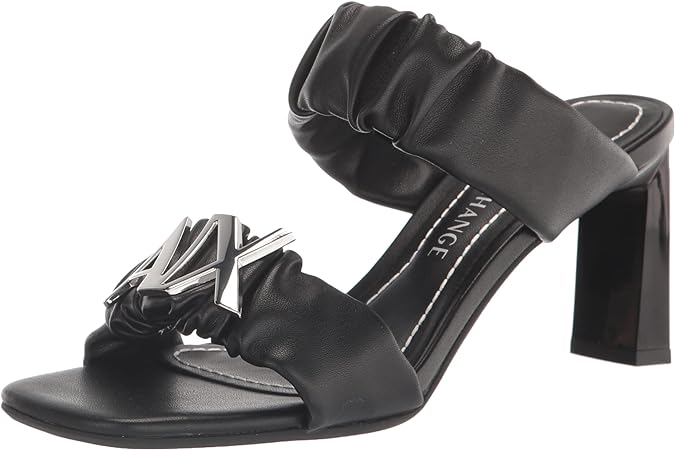 Photo 1 of Emporio Armani Women's Dalia Ruched High Heel Logo Sandals Heeled SIZE 5 
