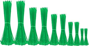 Photo 1 of 1000 Pcs Zip Ties Assorted Colored Sizes 4" 6" 8" 10" 12" Self Locking and Temper Proof Heavy Duty Nylon Cable Plastic Wire Ties for Indoor Outdoor DIY Home Office Garden Workshop(Green)
