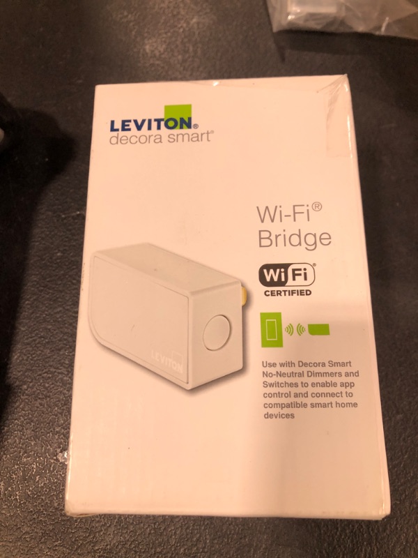 Photo 2 of Leviton MLWSB-2RW Wi-Fi Bridge, Required for DN6HD / DN15S Decora Smart No-Neutral Dimmers and Switches, Works, Alexa, Hey Google, HomeKit/Siri, White