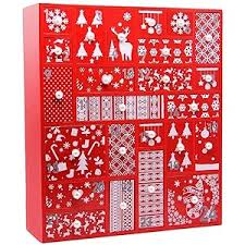 Photo 1 of SUNGIFT Wooden Advent Calendar, Red Wood Reusable Advent Calendar with 24 Drawers, 15 Inch Countdown to Christmas Empty Refillable Advent Calendar to Fill 2023