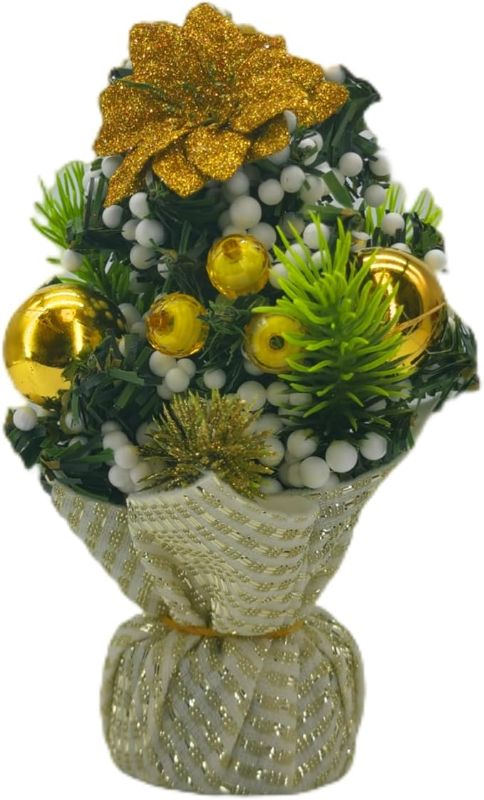 Photo 1 of 2023 Christmas Tree Decoration?Christmas Tree Ornament Set with Christmas Tree Skirt ?Christmas Tree Topper?Flower Ball with Hanging Rope?Holiday Decorations and Gift Box for Home Party Decor (Gold)
