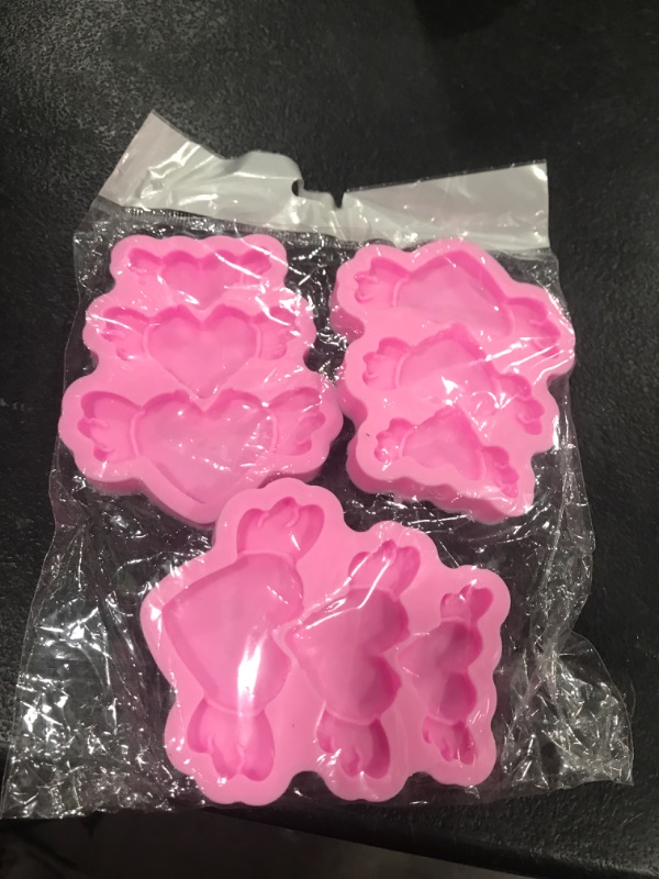 Photo 2 of 2 Pcs Valentine's Day Lips Shape Fondant Mold,Wedding Kiss Silicone Molds,for Anniversaries,Bridal Shower Cake Decoration,Cupcake Toppers,Candy,Marzipan,Gum,Epoxy Resin,Clay I-107