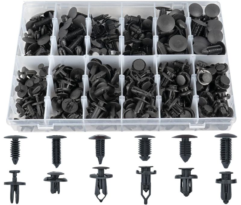 Photo 2 of 240 Pcs Bumper Clips Car Clips Plastic Rivets Fasteners Push Retainer Kit Most Popular Sizes Auto Push Pin Rivets Set 