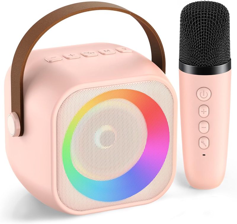 Photo 1 of Karaoke Machine for Kids Adults, Portable Bluetooth Speaker with Wireless Microphone, Karaoke Toys Gifts for Girls Ages 4, 5, 6, 7, 8, 9, 10, 12 +Year Old Christmas Birthday Party