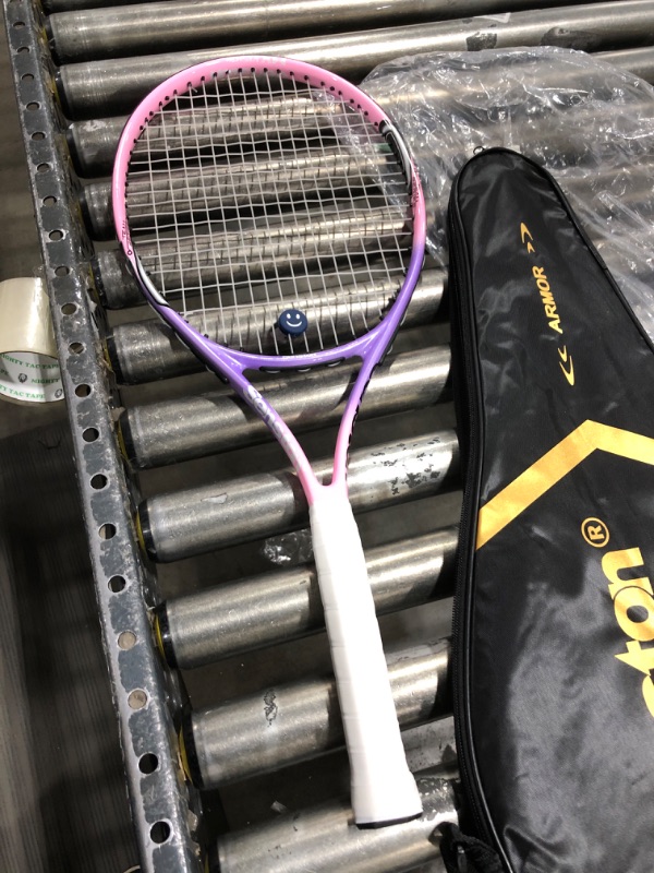 Photo 1 of 17”-25" Kids Tennis Racket Best Starter Kit for Kids Age 9 and Under with Shoulder Strap Bag Toddler Tennis Raquet 25 Inch Pink