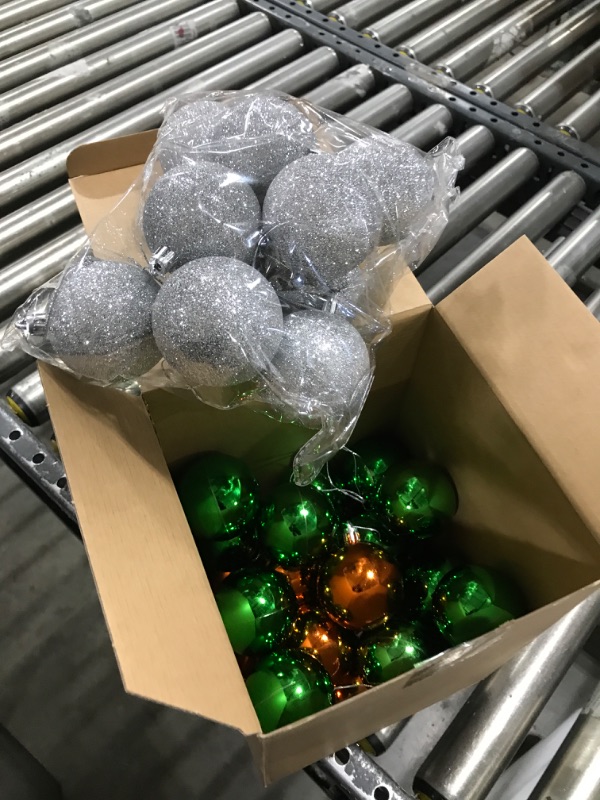 Photo 2 of 36 Pcs St. Patrick's Day Ball Ornaments 2.4 Inch Shiny Balls Glitter Christmas Tree Pendants 