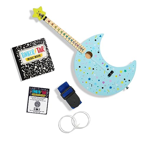 Photo 1 of TinkerTar - Moon Guitar - the Easiest Way to Start and Learn Guitar - Premium Wood Construction - 1 Stringed Toy Instrument for Kids – Perfect Intro
