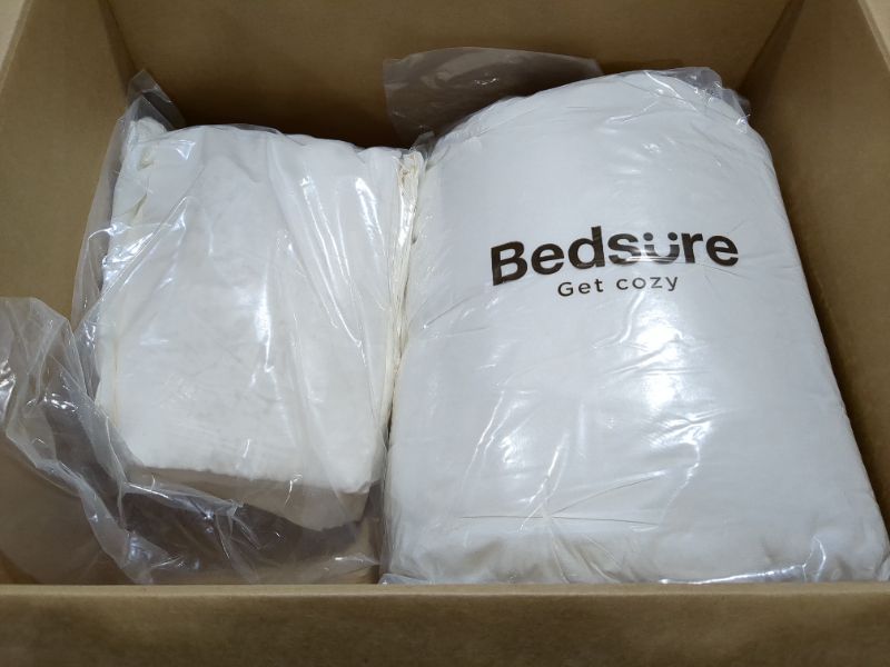 Photo 2 of Bedsure Cream King Comforter Set - 8 Pieces Pintuck King Size Bed in A Bag, Pinch Pleat Ivory King Bedding Sets with Comforters, Sheets, Pillowcases & Shams, Kids Bedding Set King Ivory